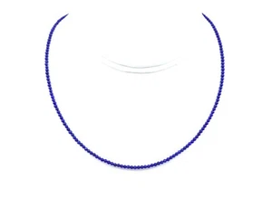 Tiny 2mm Round Blue Lapis Necklace, Lapis Lazuli Single Strand Layering Choker - Picture 1 of 2