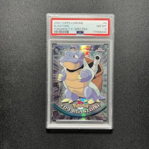 Pokemon Topps Chrome Blastoise #9 Spectra Rare PSA 8