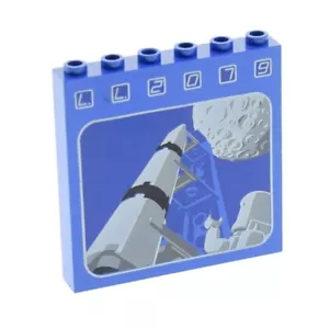 1x Lego Wand Paneele 1x6x5 blau Bau Stein LL2079 Rakete Mond 6970 3754pb01 - Bild 1 von 1