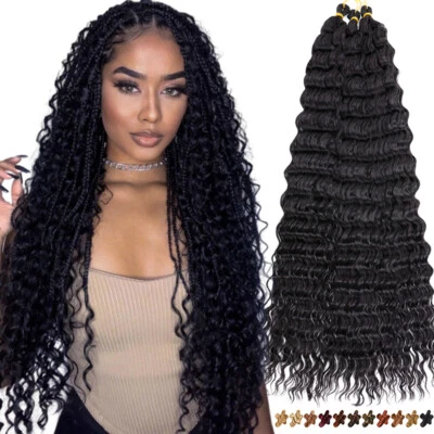 S-NOILITE 70cm Deep Wave Häkeln Box Afro Curls Boho Crochet Braids Haarverlängerung Ombre