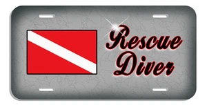 Scuba Flag Rescue Diver Auto License Plate Personalize Any Name -Text  - Bild 1 von 1