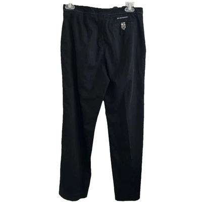 Burberry Golf Slacks Pants - Black Contrast Seams Straight Nova Check Leg Sz 4 - Image 1 of 4