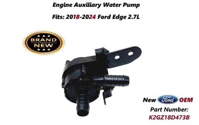 2018-2024 Ford Edge 2.7L Engine Auxiliary Water Pump NEW OEM K2GZ18D473B - Image 1 of 4