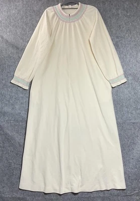 Camisón vintage Vanity Fair para mujer grandes bolsillos crema 1/2 cremallera maxi acogedor cómodo Foto 1 de 4