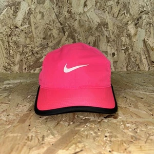 Nike Hat Cap Featherlight Dri-Fit Swoosh Running Lightweight Hot Pink - Picture 1 of 8