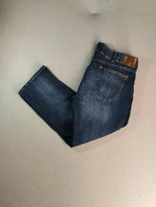 Lee Mens Jeans 38X28 Blue Extreme Motion Straight Fit Tapered Leg Inseam 27" - Picture 1 of 12