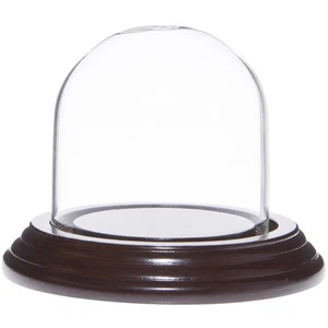 Plymor 2.5" x 2.5" Small Glass Display Dome Cloche (Dark Mahogany Veneer Base) - Picture 1 of 1