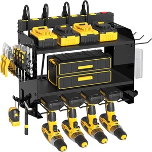 Heavy Duty Wall-Mounted Tool Organizer&Power Charging Station,Modular Garage ... - Foto 1 di 6