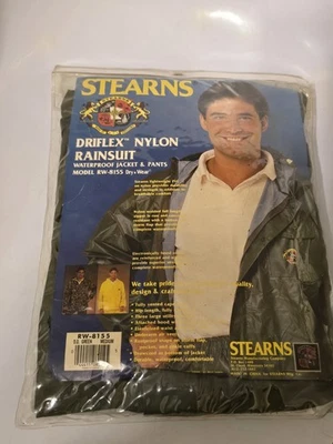 CHAQUETA/PANTALONES IMPERMEABLES STEARNS DRIFLEX NYLON RAINSUIT MODELO RW-8155 PARA HOMBRE TALLA M Foto 1 de 4