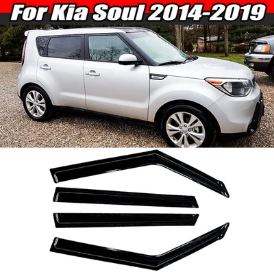 For Kia Soul 2014-2019 KDM Mugen Style Rain Guards Window Visors Vent Deflectors - Image 1 of 4