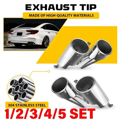 Tail Exhaust Pipe Tip Muffler Exhaust Finisher For 2018-2022 Honda Accord 1-5SET - Image 1 of 4