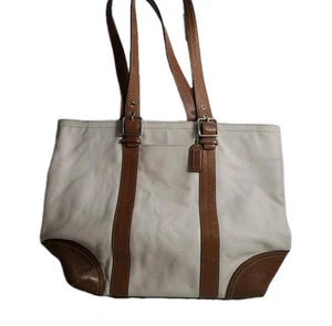 Vintage Coach #F11202 Handtasche Beuteltasche Schulter zweifarbig Leder Y2K groß - Bild 1 von 12