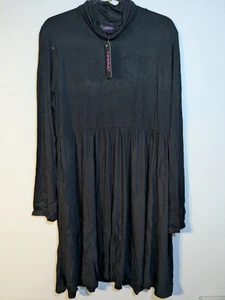 NWT - Suzanne Sommers Black Long Sleeve Turtleneck Dress/Mumu - Size XL (2009) - Picture 1 of 9