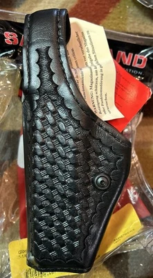 Safariland Thumbreak 200-83 Black Leather Glock 17 19 22 23 Duty Holster LH - Image 1 of 4