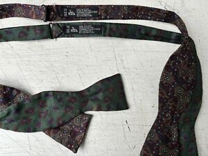 Lot of two adjustable Tie-Rack all-silk bow ties bowties made in England used