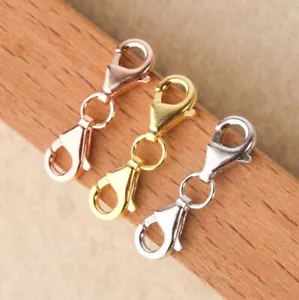 Double Lobster Clasp - Connector - Solid 925 sterling silver-Gold & Rose plated - Picture 1 of 5