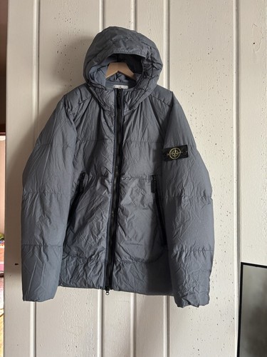 Stone Island tinto in capo Crinkle Reps NY piumino giacca blu chiaro cappotto 3XL