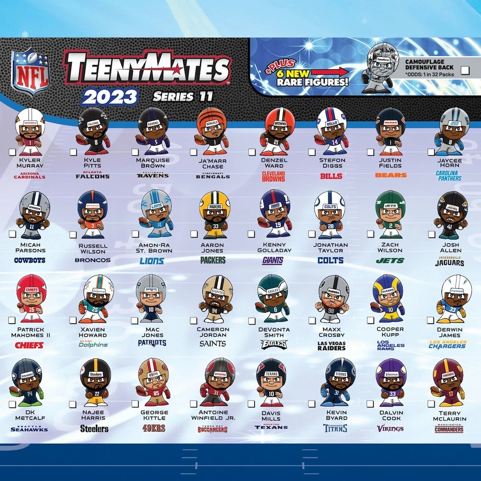 NFL TeenyMates Serie 11 2023 -- Elige el tuyo -- Actualizado 24/04/12 Foto 1 de 1