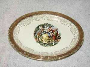 Vintage Crest-O-Gold 22K Gold vergoldet Kolonial Oval Servierplatte + Bonus - Bild 1 von 7