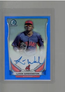 LEVON WASHINGTON BLUE REFRACTOR AUTO 116/150 2013 BOWMAN CHROME BASEBALL - Bild 1 von 2