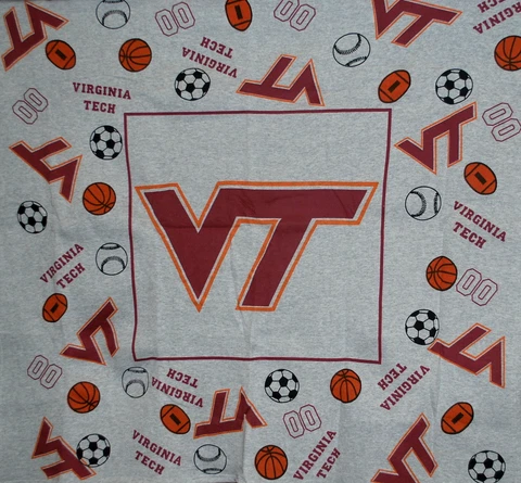 Virginia Tech Hokies Decorative Fabrics & Linens Youth Gray Blanket (45"x45") Cover