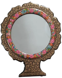 Kashmiri wooden handmade paper machie mirror - Picture 1 of 1