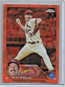 Miles Mikolas 2023 Topps Chrome Sapphire Orange Refractor #06/25 - Picture 1 of 1