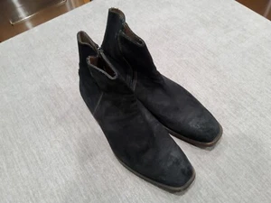 GORDON RUSH Black Suede Zip Dress Boots Mens Size 13 Italy - Picture 1 of 19