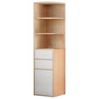 Corner Cabinet,3 Open Shelves, w/2 drawers ,Free Standing Corner Storage Cabinet