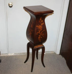 Antique Inlaid Mahogany Pedestal Stand - Fancy and Detailed - Picture 1 of 8