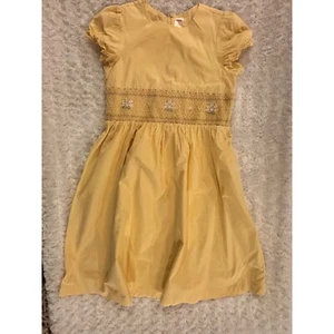 2005 Gymboree Yellow Smocked Floral Embroidery Dress 12 GUC - Picture 1 of 13