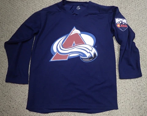 COLORADO AVALANCHE (STANDLEY CUP CHAMPS) SWEATER/JERSEY Youth XL Navy w/ logos Cover
