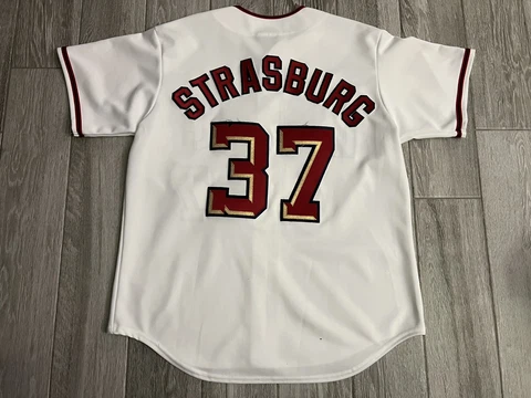 OFFICIAL MAJESTIC STEPHEN STRASBURG WASHINGTON NATIONALS BASEBALL JERSEY Sz XL Cover