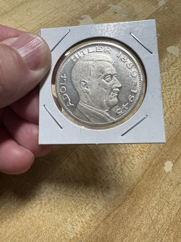 Hitler Commemorative Silver Coin 1889-1945 Made In Germany Rare Item Cover