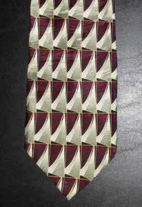 Franco Di Napoli Tie Silk Maroon Black Gray Gold Geometric Pattern NIB t3275  - Picture 1 of 6