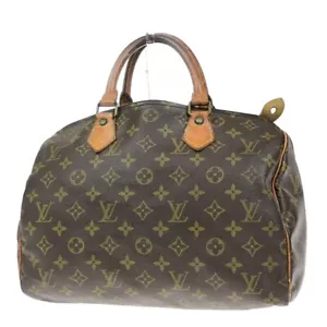LOUIS VUITTON SPEEDY 30 TRAVEL HAND BAG MONOGRAM LEATHER BROWN M41526 09YH050 - Picture 1 of 14