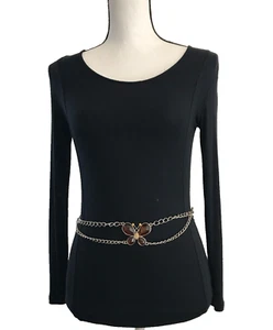 Women's Chain Belt Silver Large-Extra Large Butterfly Draped Swag Jeweled Ladies - Picture 1 of 10