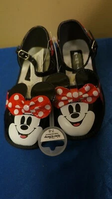 Disney Kids MINNIE MOUSE Faux Patent Leather Young Girl 7- 8 Dress Shoes - Image 1 of 4
