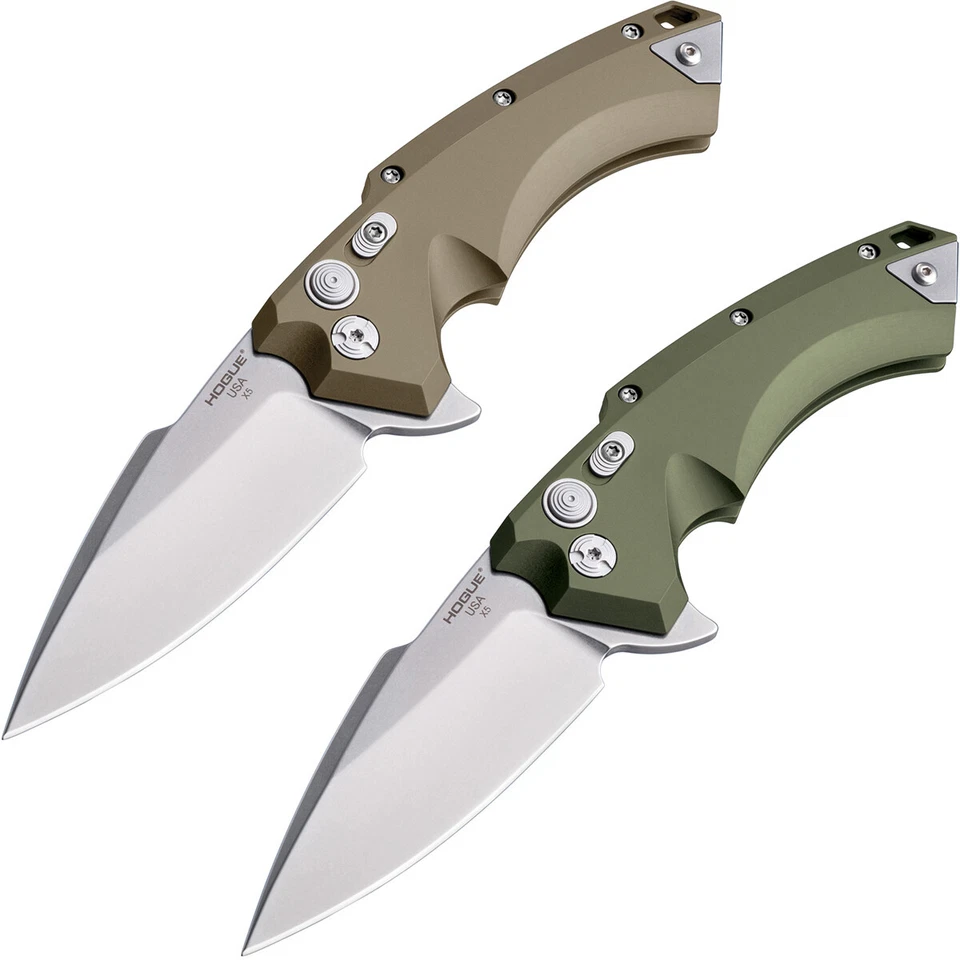 Cuchillo de hoja de punta de lanza Hogue X5 manual con aleta de 4" Foto 1 de 1