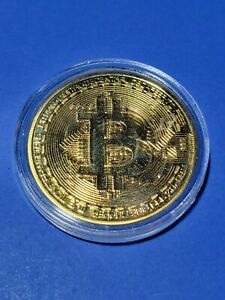 Bitcoin Commemorative Coin Crypto Currency Collectible Gold Souvenir 