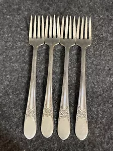 IS Beloved Set of 4 Grille Forks Wm Rogers Vintage Silverplate Flatware Lot - Picture 1 of 9