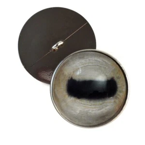 Pair Pale Goat Realistic Half Sphere Sew-On Glass Eyes for Taxidermy Jewelry Art - Picture 1 of 9