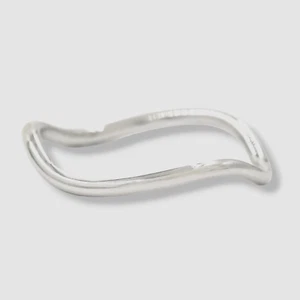 Bondeye Jewelry Women's Silver Wave 14k White Gold Band Ring - Picture 1 of 2