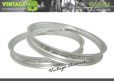 Llanta delantera+trasera SUZUKI TS185 TS125 R/J/K 1971 1972 1973 ALUMINIO (PLATEADO) Foto 1 de 4