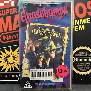 Goosebumps A Night In Terror Tower Ex Rental Vintage VHS Tape 1996 PAL RL Stine - Picture 1 of 10