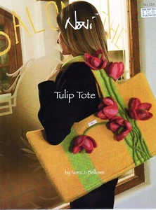 ~ Norah J Bellows Knitting Pattern For Lady's Felted Tulip Embellished Bag ~ - Picture 1 of 1