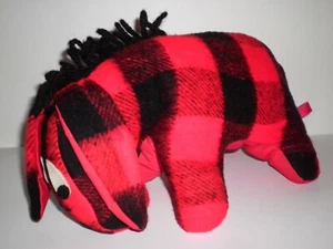 Vintage rot kariert Eeyore Flanell Wolle? Winnie Pooh Esel Plüsch Stofftier Weihnachten - Bild 1 von 11