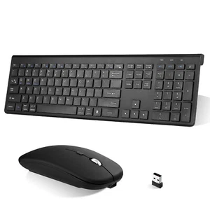 Teclado compacto recargable inalámbrico Bluetooth y tamaño completo de 2,4 GHz - Imagen 1 de 25