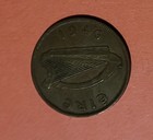 1946 Ireland World Coin - One Penny Coin with Hen and Chicks