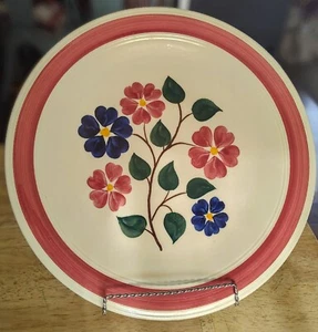Vernon Kilns Vernonware Linda Round 14" Chop Plate Platter Pink Blue Flowers - Picture 1 of 4